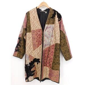 Soft‎ Surroundings Renaissance Quilted Patchwork Tapestry Jacket Brown Size S